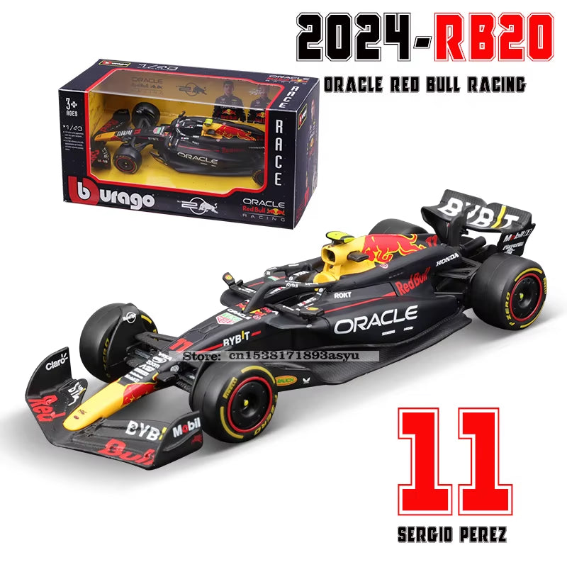 1:43 2024 RB20 F1 Red Bull Racing TAG Heuer 2023 RB19 Miami #1 Verstappen #11 Perez Alloy Car Die Cast Model Toy