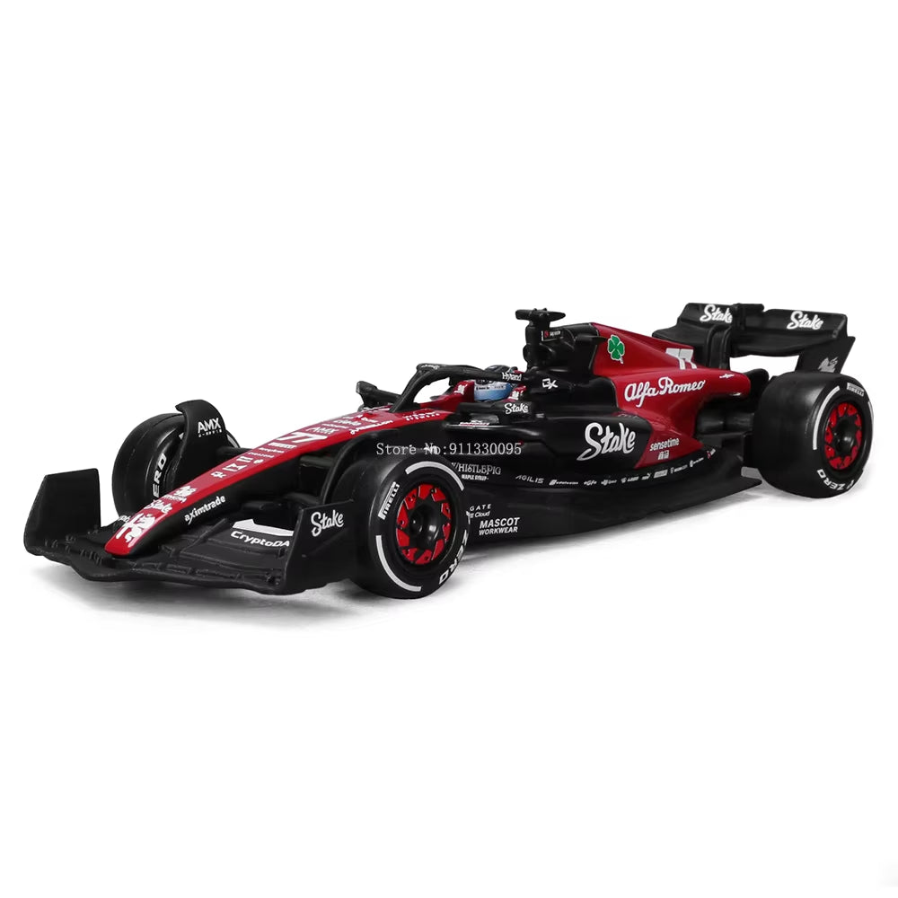 1:43 F1 2023 24# Zhou Guanyu Alfa Romeo F1 Team Stake C43 77# Valtteri Bottas Alloy Car Die Cast Car Model Competition
