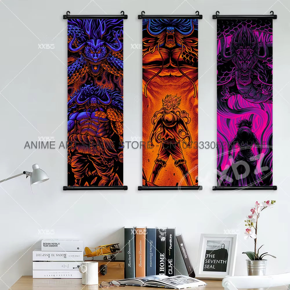 ONE PIECE Hanging Painting Anime Poster Zoro Canvas Scrolls Picture Luffy Gear 5 Home Decoration Movie Theater Kaidou Wall Art