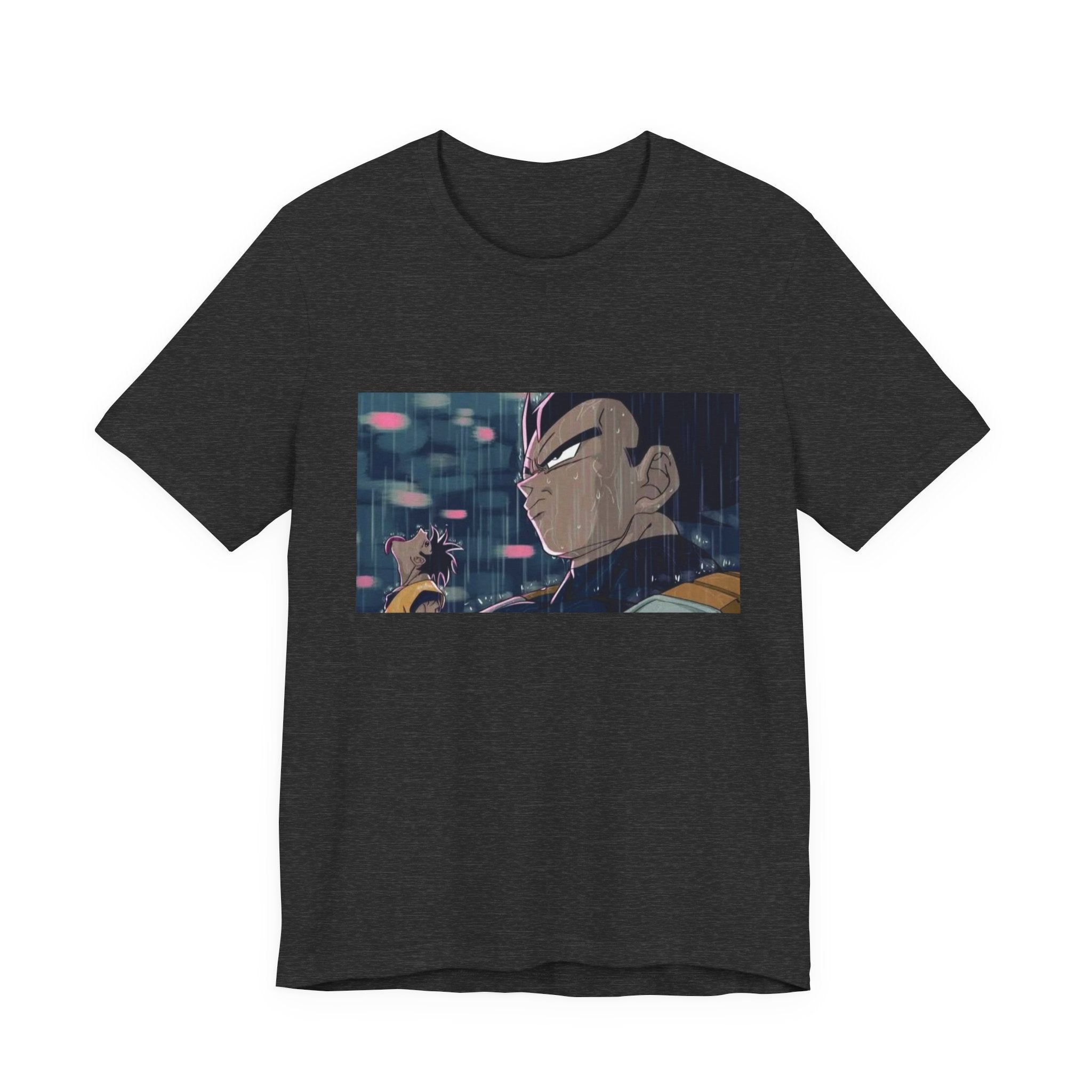 Anime Character Rain Scene T‑Shirt — Dramatic Nighttime Print