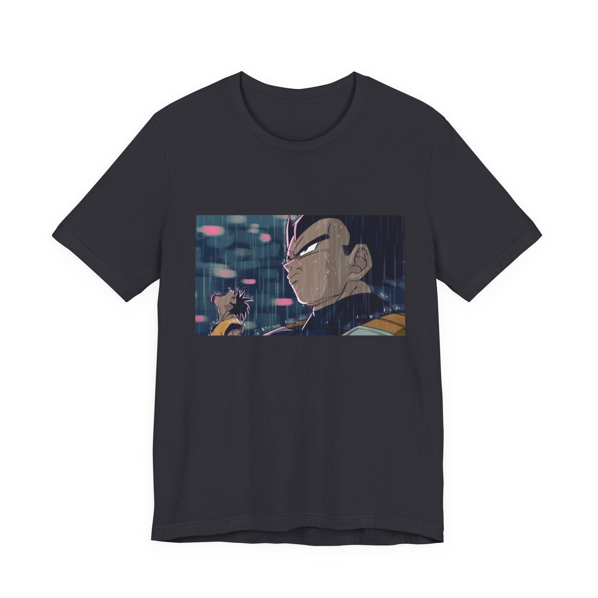 Anime Character Rain Scene T‑Shirt — Dramatic Nighttime Print