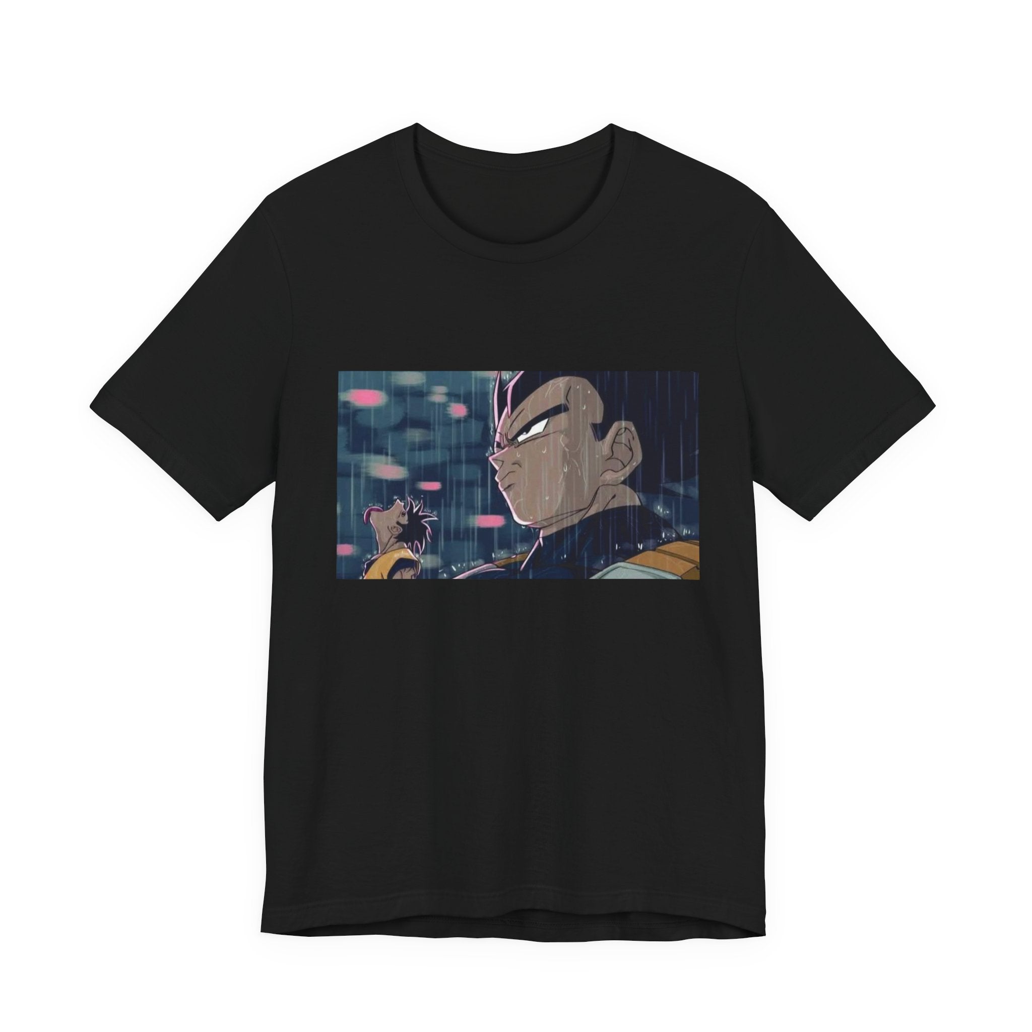 Anime Character Rain Scene T‑Shirt — Dramatic Nighttime Print