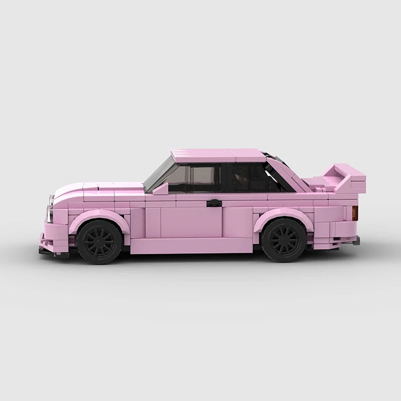 MOC Pink E3 DTM Racer Cars City Sports Vehicle Building Blocks Creative Garage Toys Education Brick Christmas Child Gift