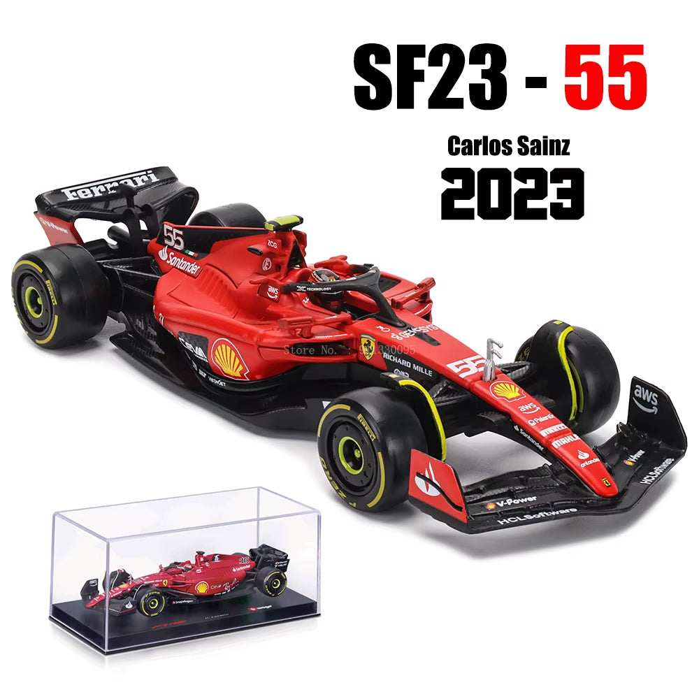 1:43 2024 2023 F1 Scuderia Ferrari SF24 SF23 #16 Lecler #55 Sainz Jr Alloy Luxury Car Die Cast Car Model Toy Series