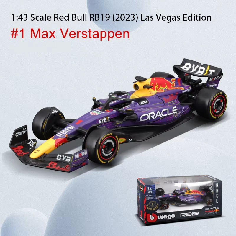 1:43 2024 RB20 F1 Red Bull Racing TAG Heuer 2023 RB19 Miami #1 Verstappen #11 Perez Alloy Car Die Cast Model Toy
