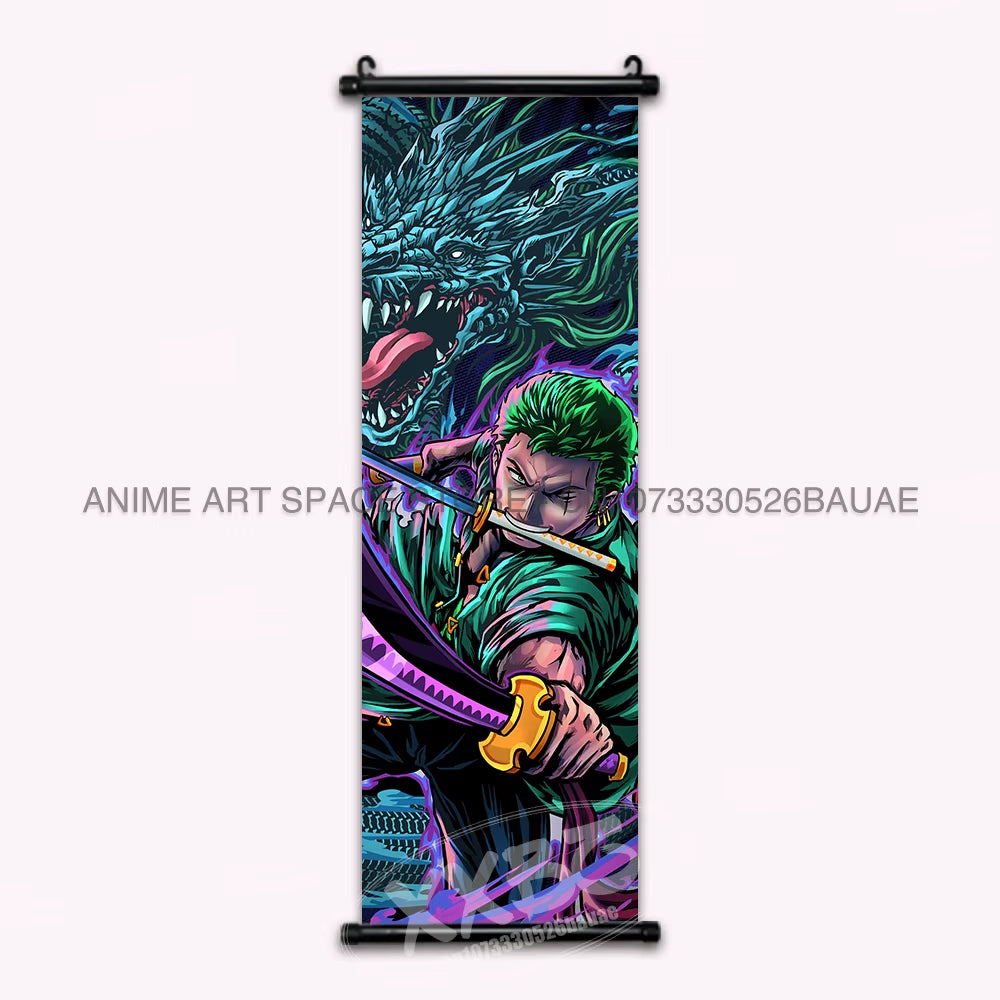 ONE PIECE Hanging Painting Anime Poster Zoro Canvas Scrolls Picture Luffy Gear 5 Home Decoration Movie Theater Kaidou Wall Art