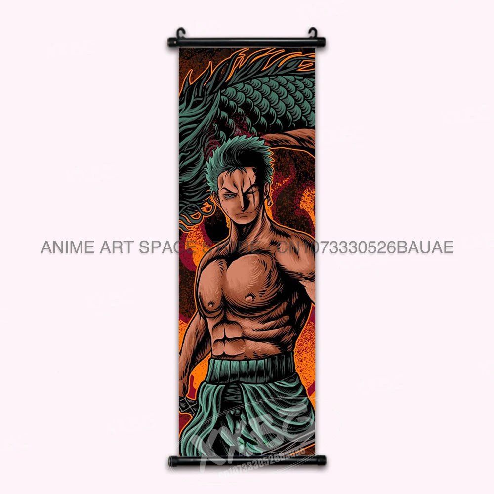 ONE PIECE Hanging Painting Anime Poster Zoro Canvas Scrolls Picture Luffy Gear 5 Home Decoration Movie Theater Kaidou Wall Art