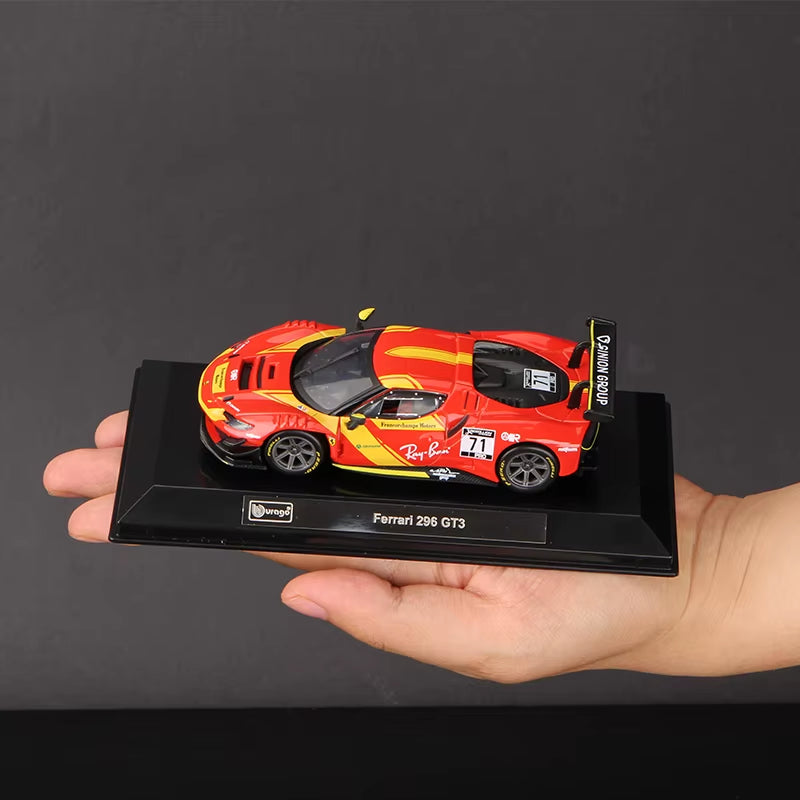 1:43 Ferrari 296 GT3 Car Model Alloy Supercar Die Cast Vehicles Toy Die-Cast Voiture Gift Collection