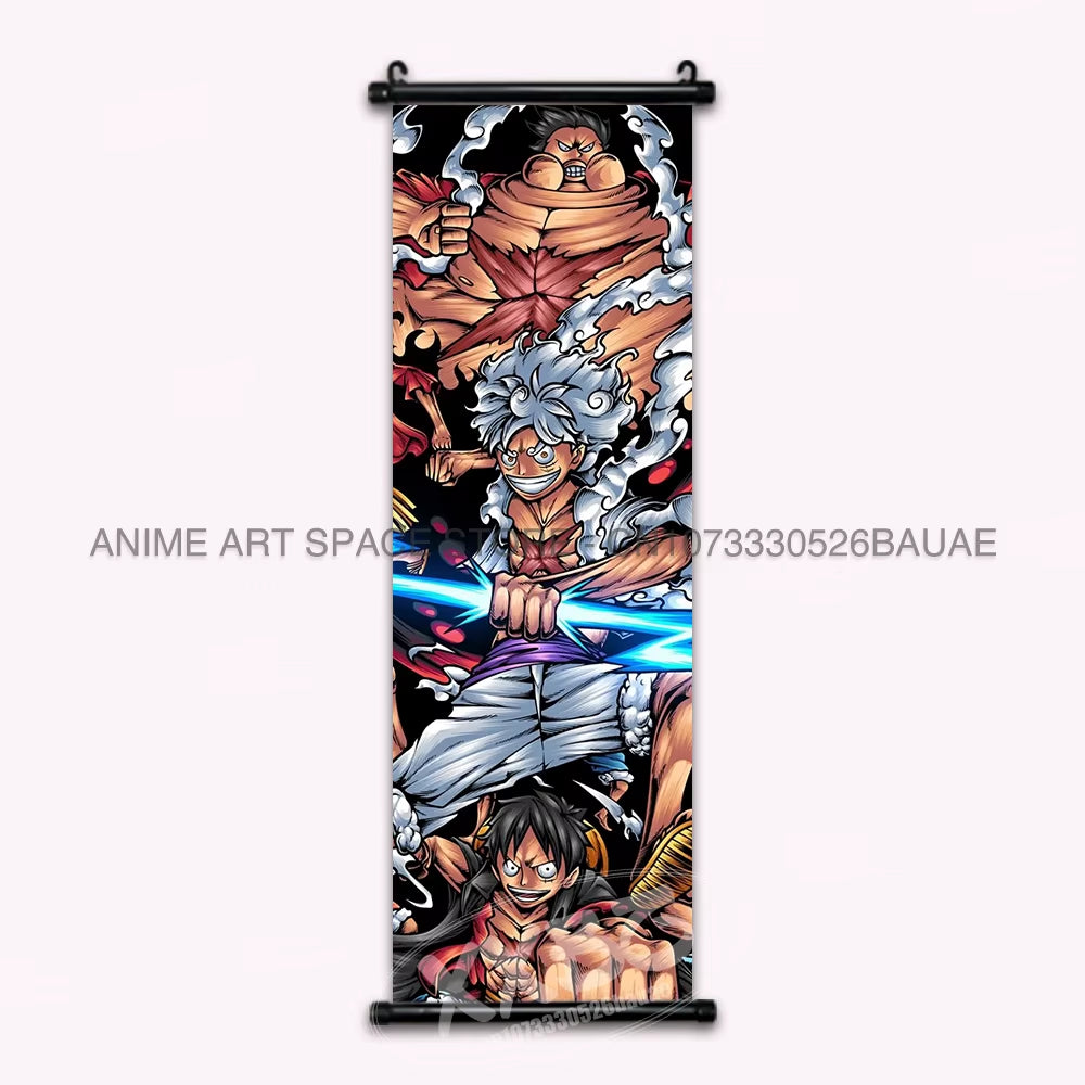 ONE PIECE Hanging Painting Anime Poster Zoro Canvas Scrolls Picture Luffy Gear 5 Home Decoration Movie Theater Kaidou Wall Art