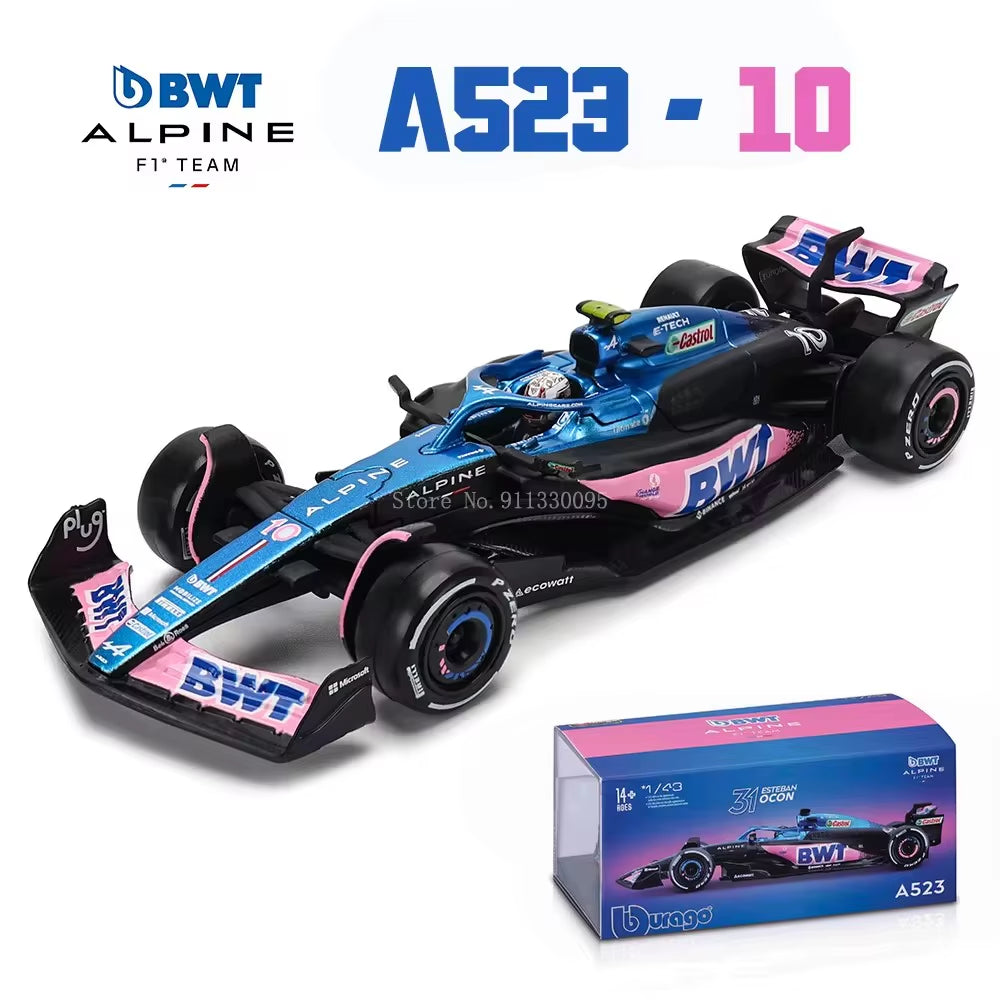 1:43 F1 2023 24# Zhou Guanyu Alfa Romeo F1 Team Stake C43 77# Valtteri Bottas Alloy Car Die Cast Car Model Competition