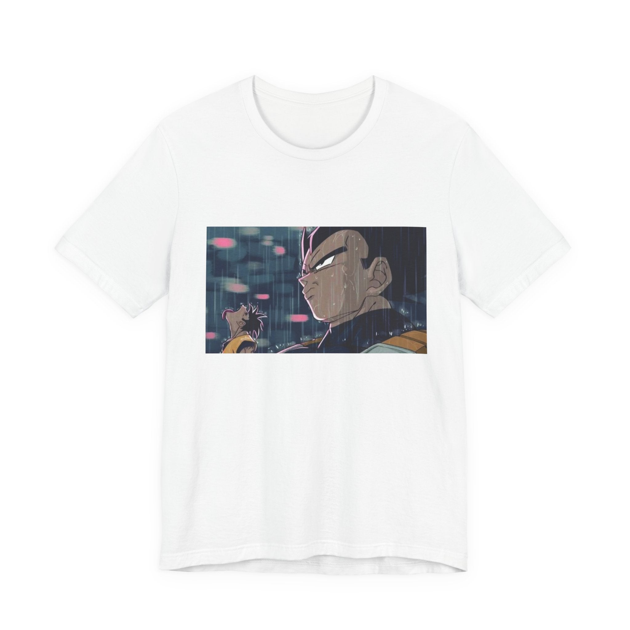 Anime Character Rain Scene T‑Shirt — Dramatic Nighttime Print