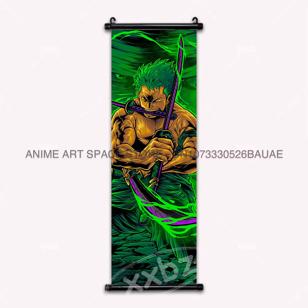 ONE PIECE Hanging Painting Anime Poster Zoro Canvas Scrolls Picture Luffy Gear 5 Home Decoration Movie Theater Kaidou Wall Art