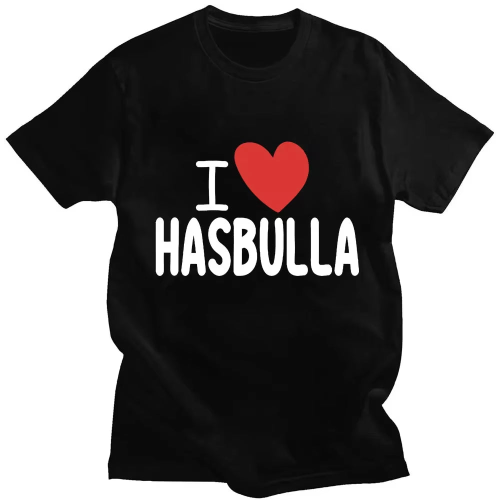 Hasbulla Fighting Meme T Shirts Mini Khabib Blogger Printed T-Shirt Summer Fashion Casual Oversized T-Shirts Cotton Streetwear