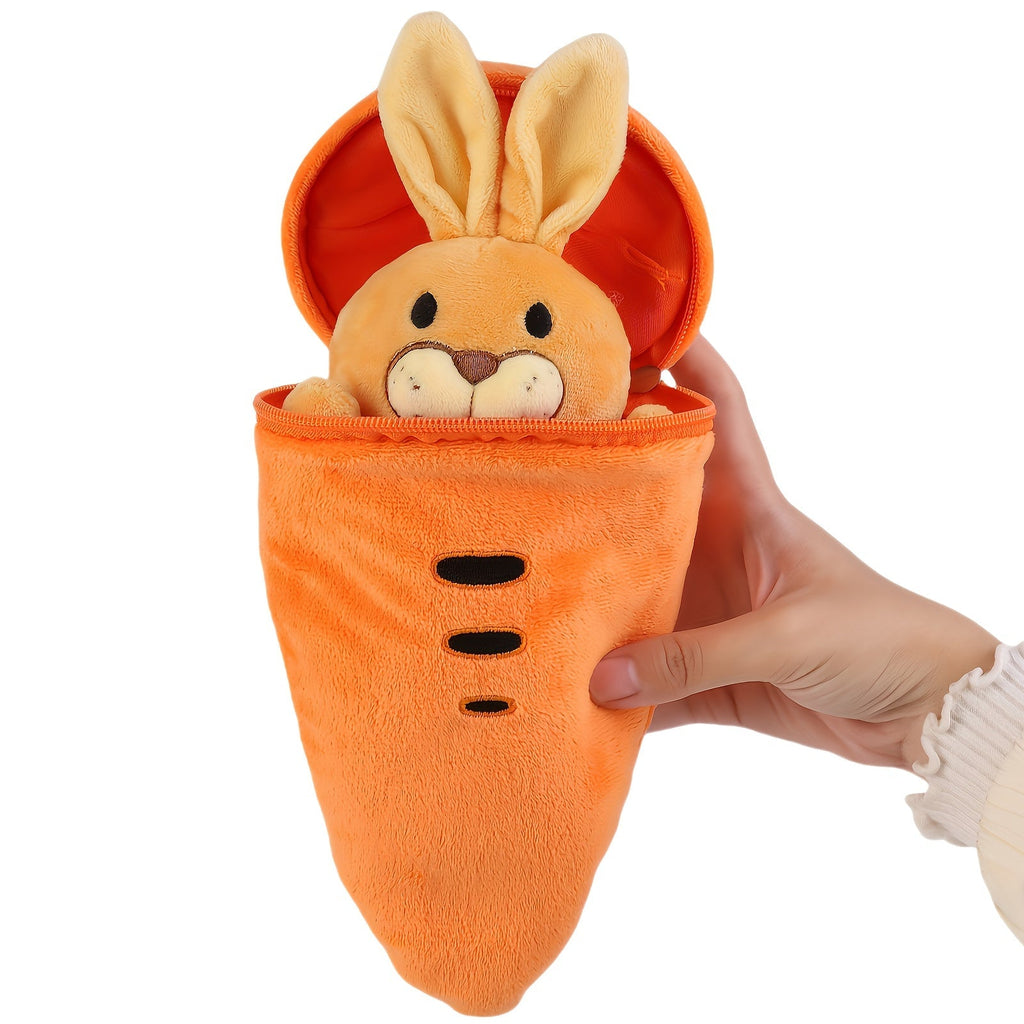 Easter Bunny Plush Toy with Carrot Hideaway