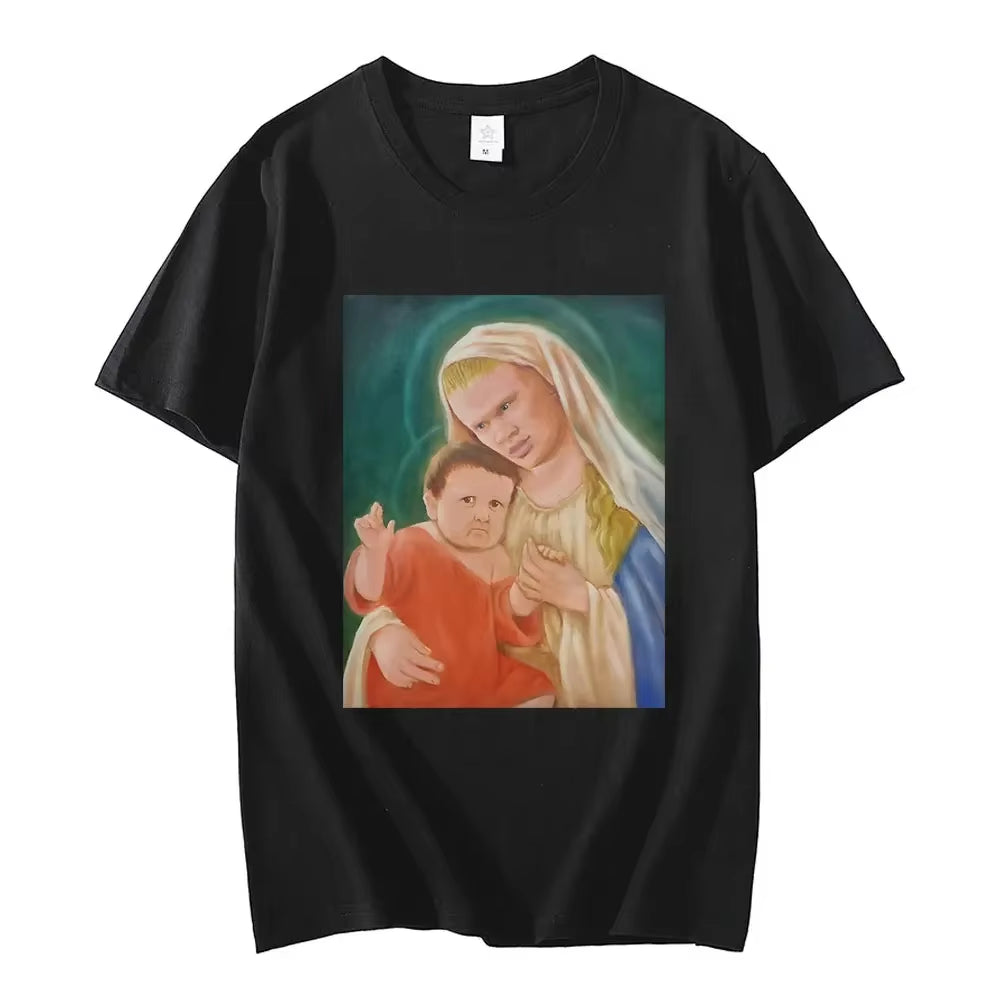 Hasbulla Fighting Meme T Shirts Mini Khabib Blogger Printed T-Shirt Summer Fashion Casual Oversized T-Shirts Cotton Streetwear