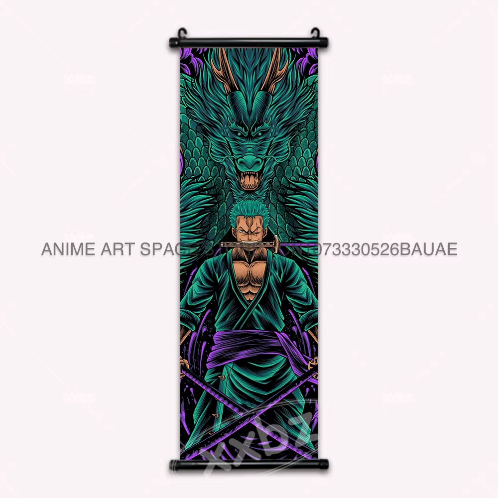 ONE PIECE Hanging Painting Anime Poster Zoro Canvas Scrolls Picture Luffy Gear 5 Home Decoration Movie Theater Kaidou Wall Art