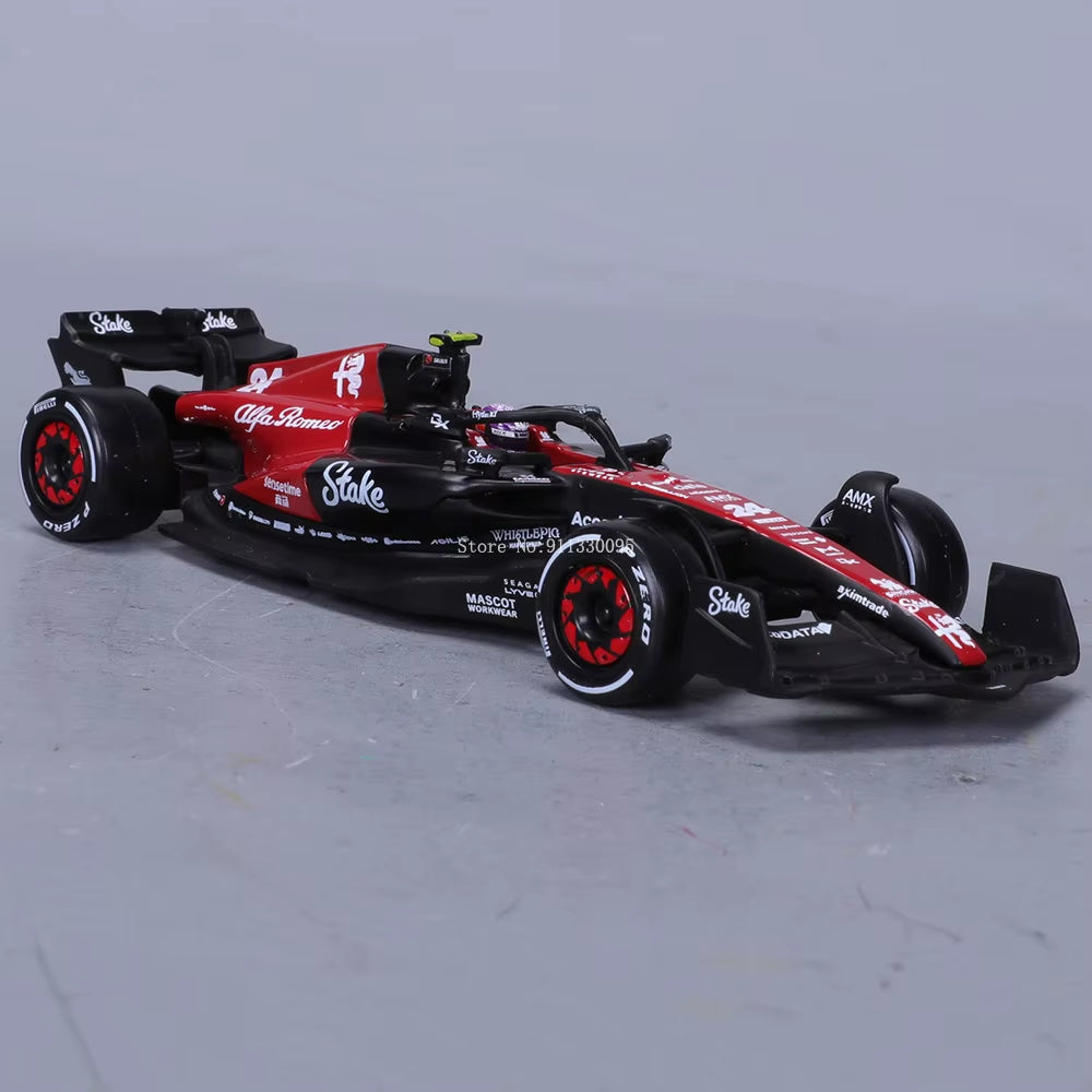 1:43 F1 2023 24# Zhou Guanyu Alfa Romeo F1 Team Stake C43 77# Valtteri Bottas Alloy Car Die Cast Car Model Competition