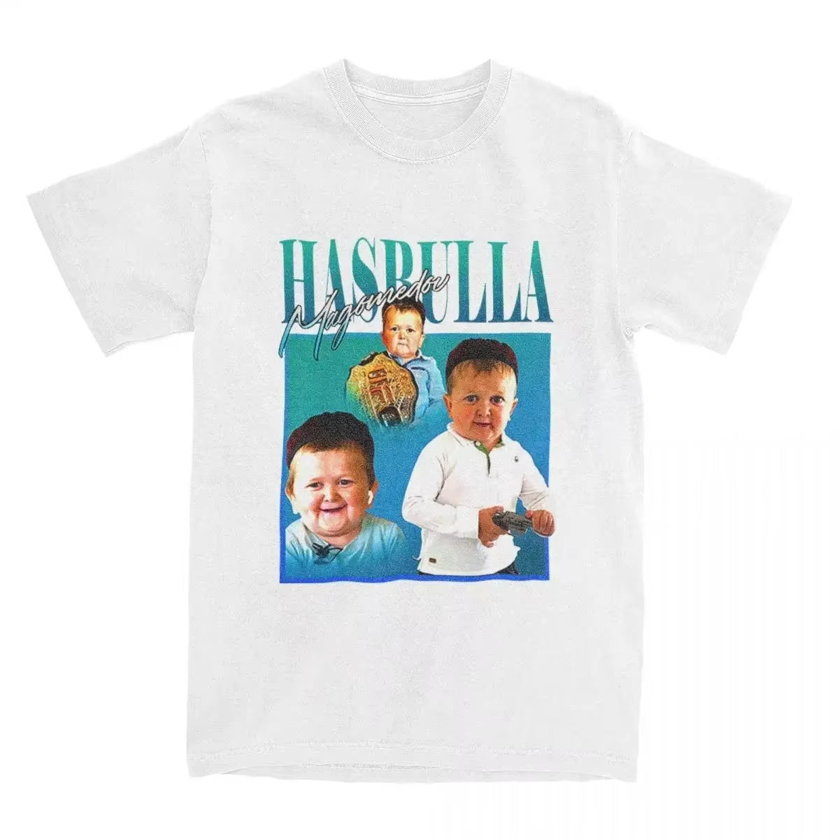 Hasbulla Fighting Meme T Shirts Mini Khabib Blogger Printed T-Shirt Summer Fashion Casual Oversized T-Shirts Cotton Streetwear