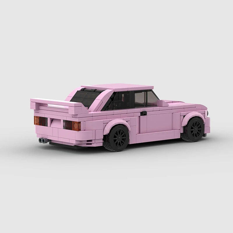 MOC Pink E3 DTM Racer Cars City Sports Vehicle Building Blocks Creative Garage Toys Education Brick Christmas Child Gift