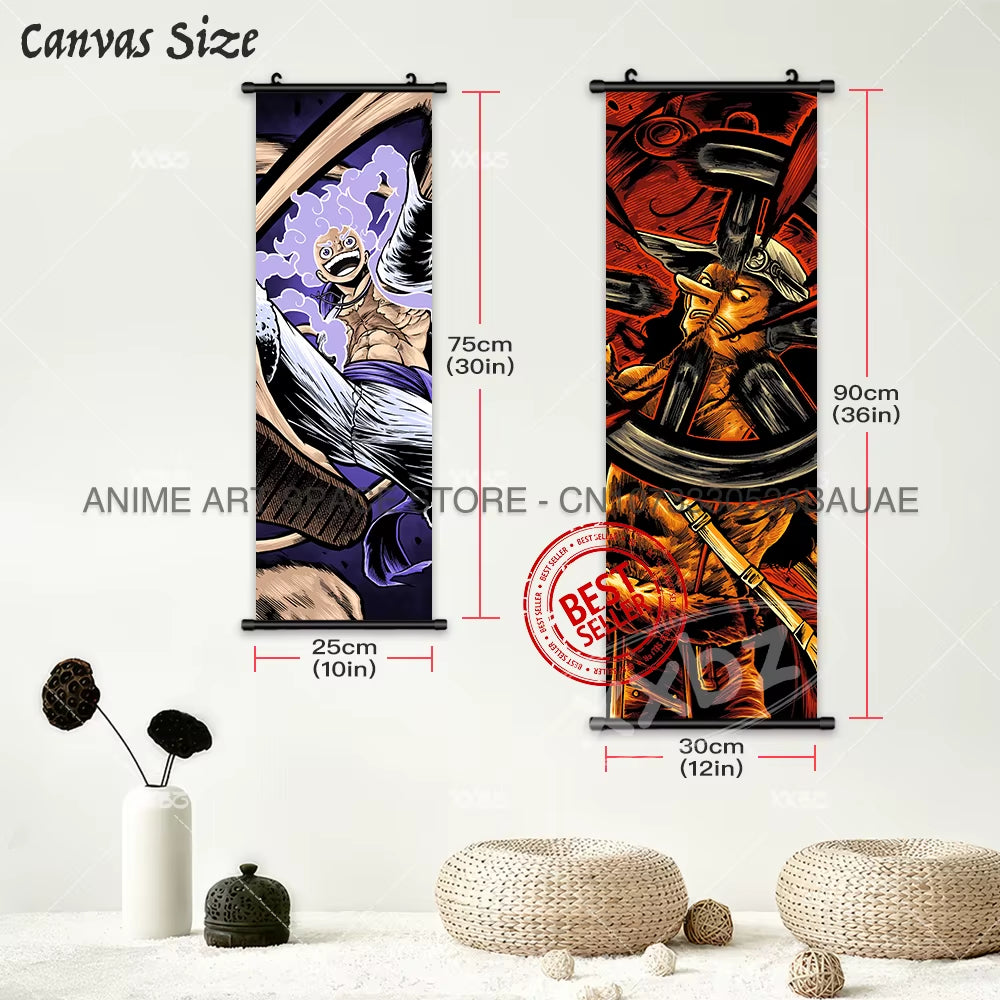 ONE PIECE Hanging Painting Anime Poster Zoro Canvas Scrolls Picture Luffy Gear 5 Home Decoration Movie Theater Kaidou Wall Art