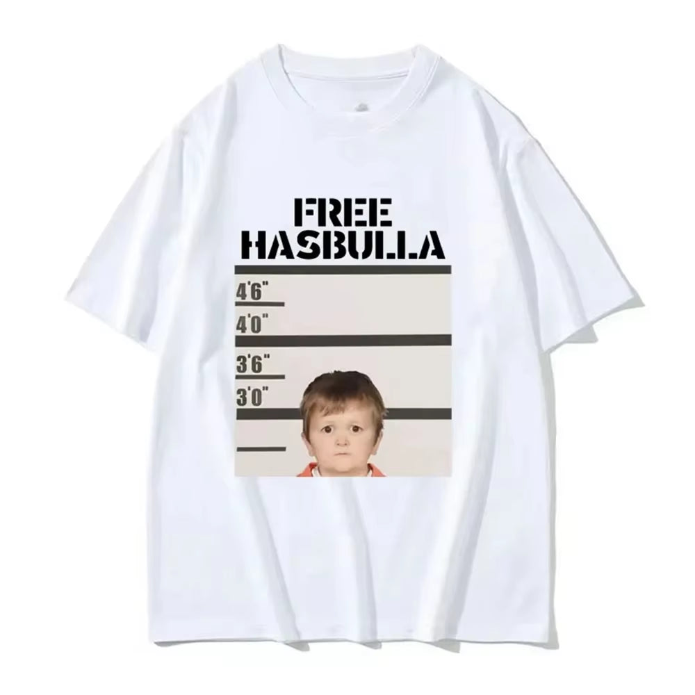 Funny Hasbulla Meme Graphic T Shirt for Men Women Fashion Oversized Tee Shirt Womenshort Sleeve T-Shirt Streetwear Y2K Top