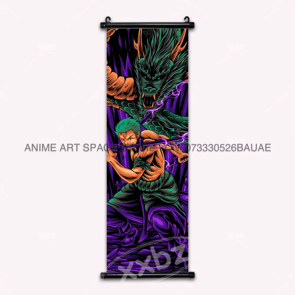 ONE PIECE Hanging Painting Anime Poster Zoro Canvas Scrolls Picture Luffy Gear 5 Home Decoration Movie Theater Kaidou Wall Art