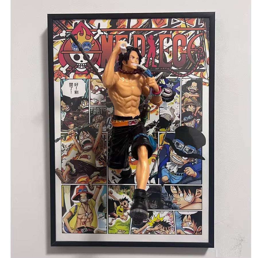 21*30CM One Piece Luffy Sabo Ace Anime Figure Art Poster Painting Wall Art Retro Posters Decorative Paintings for Home