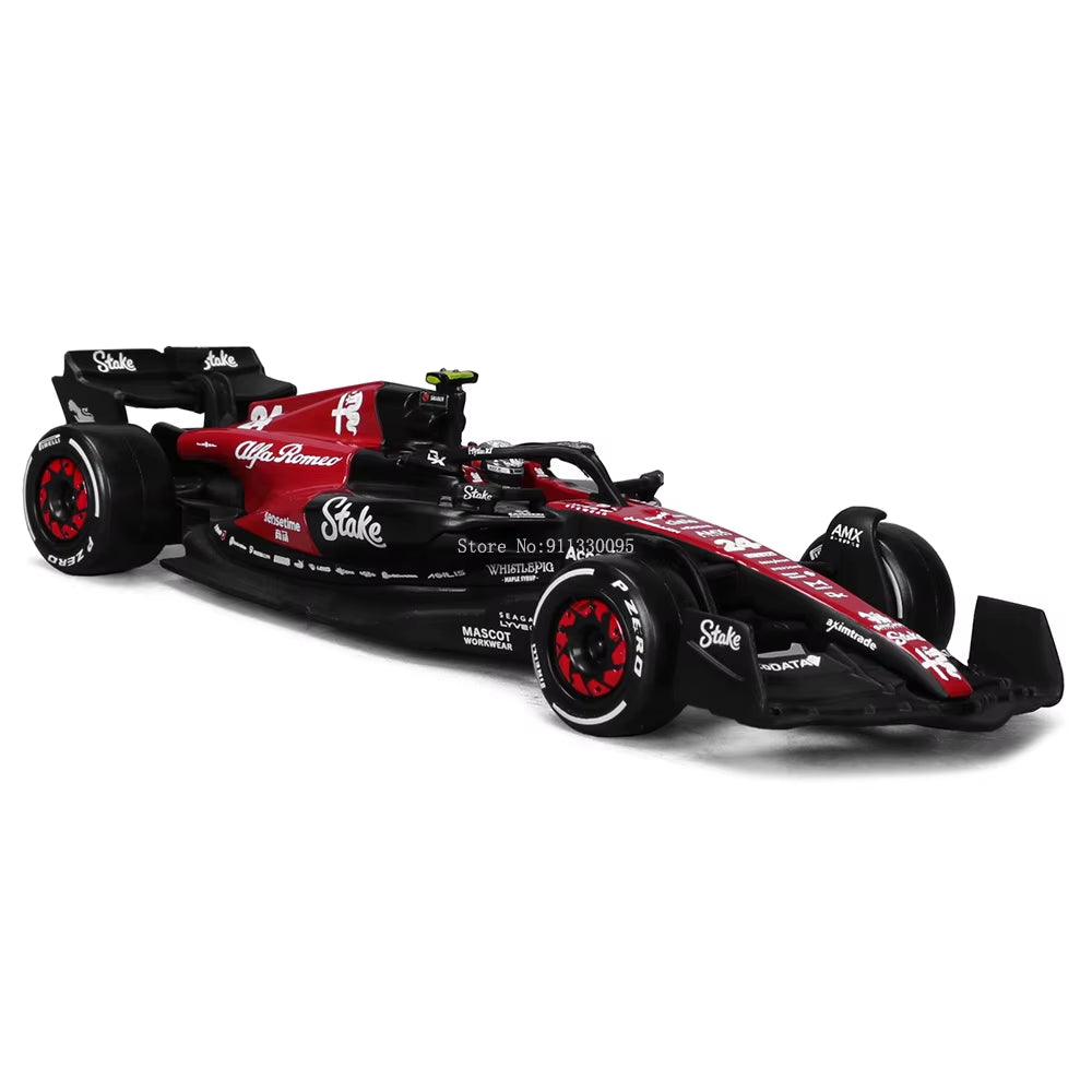 1:43 F1 2023 24# Zhou Guanyu Alfa Romeo F1 Team Stake C43 77# Valtteri Bottas Alloy Car Die Cast Car Model Competition