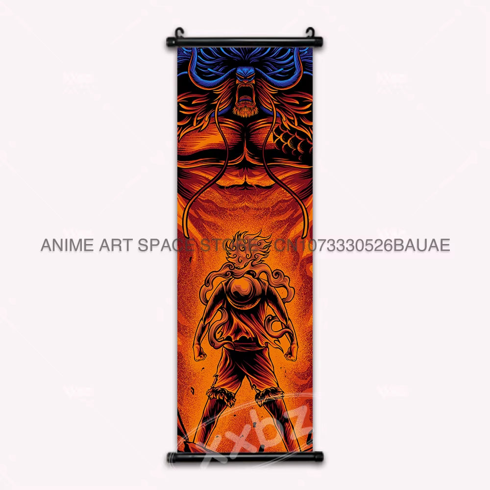 ONE PIECE Hanging Painting Anime Poster Zoro Canvas Scrolls Picture Luffy Gear 5 Home Decoration Movie Theater Kaidou Wall Art