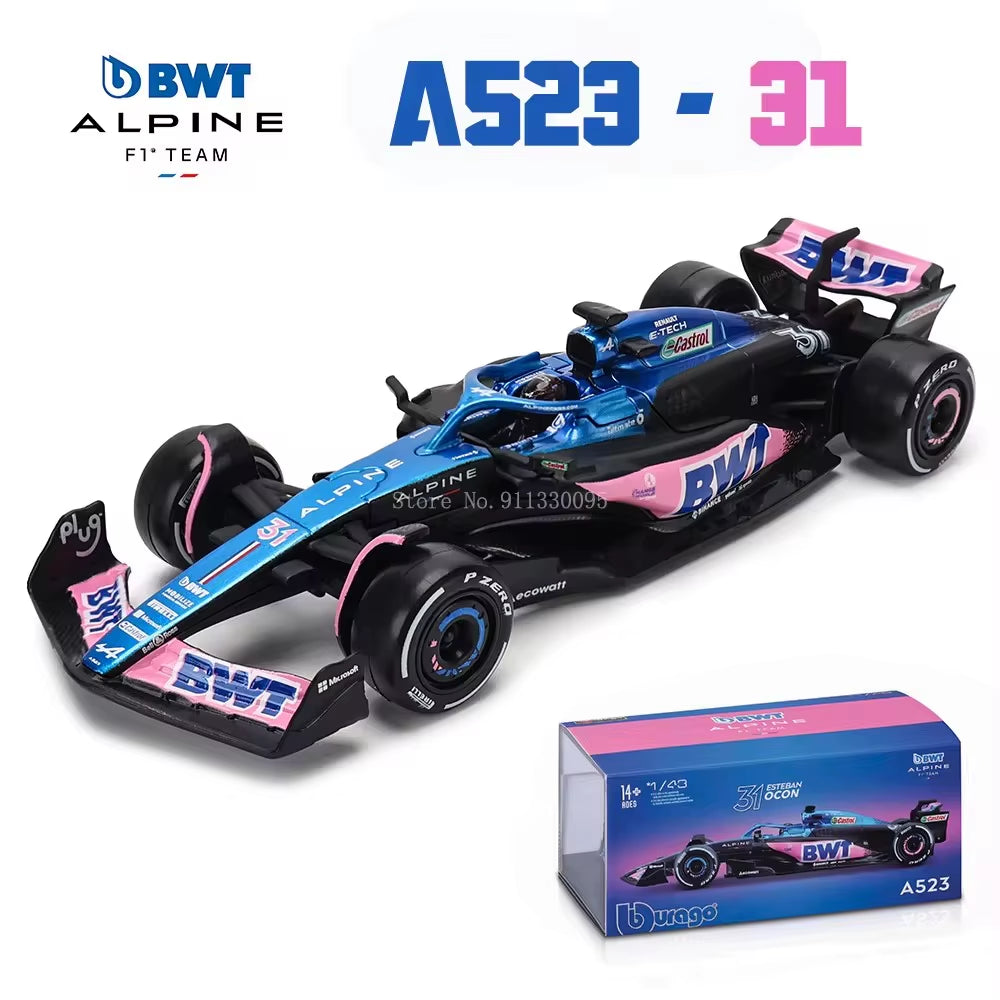 1:43 F1 2023 24# Zhou Guanyu Alfa Romeo F1 Team Stake C43 77# Valtteri Bottas Alloy Car Die Cast Car Model Competition