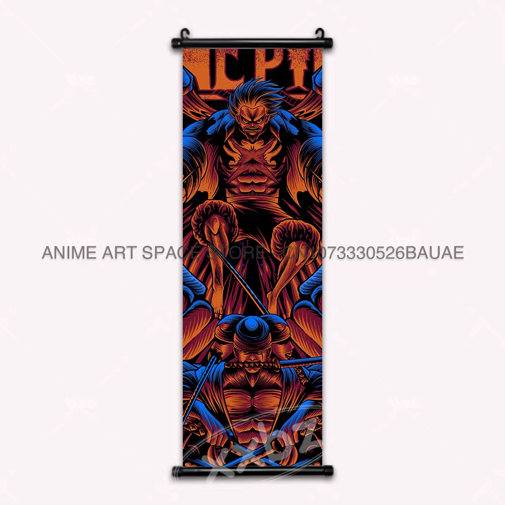 ONE PIECE Hanging Painting Anime Poster Zoro Canvas Scrolls Picture Luffy Gear 5 Home Decoration Movie Theater Kaidou Wall Art