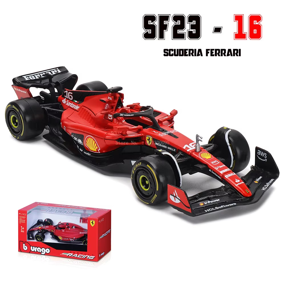 1:43 2024 2023 F1 Scuderia Ferrari SF24 SF23 #16 Lecler #55 Sainz Jr Alloy Luxury Car Die Cast Car Model Toy Series