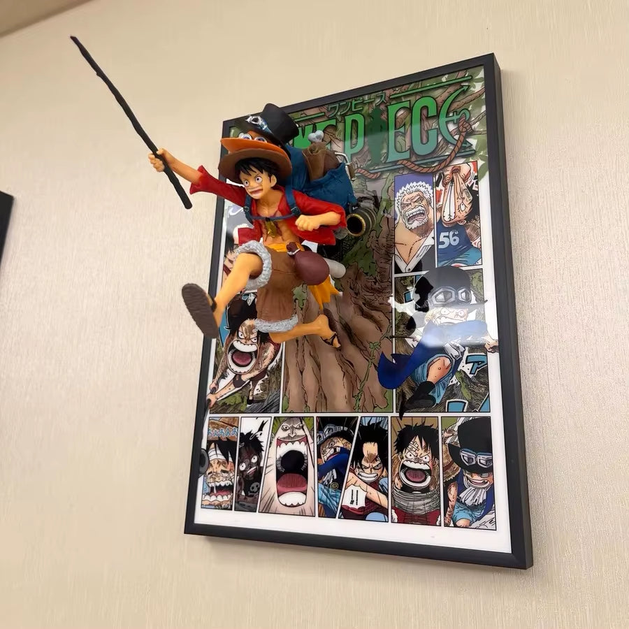 21*30CM One Piece Luffy Sabo Ace Anime Figure Art Poster Painting Wall Art Retro Posters Decorative Paintings for Home