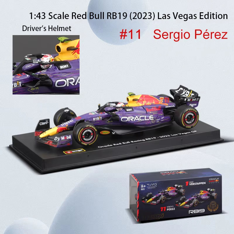 1:43 2024 RB20 F1 Red Bull Racing TAG Heuer 2023 RB19 Miami #1 Verstappen #11 Perez Alloy Car Die Cast Model Toy